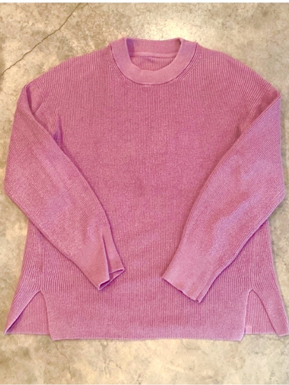 Lululemon Women’s Ribbed Crewneck Sweater Mauve Soft Cozy Knit Size 10